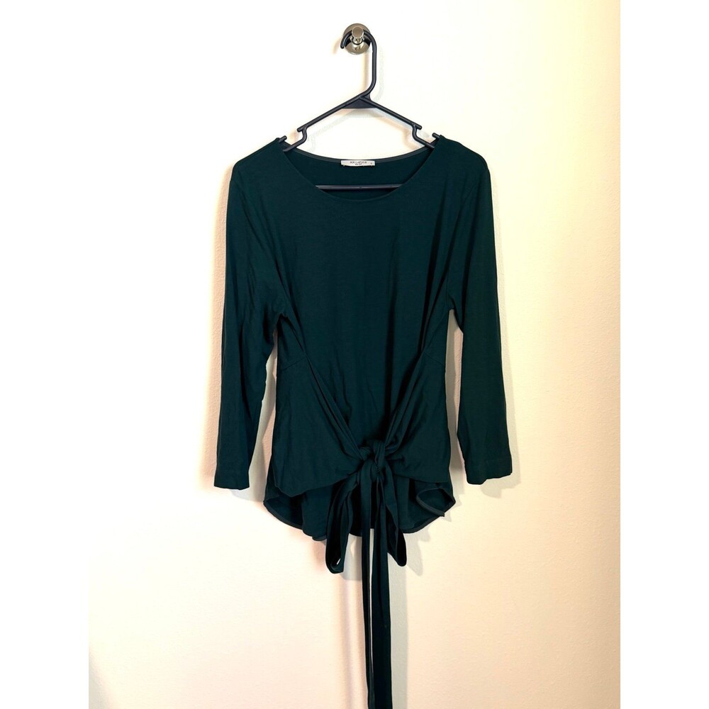 M.M. LaFleuer Walker Wrap Long Sleeve Top in Dark Green Women’s Size Large